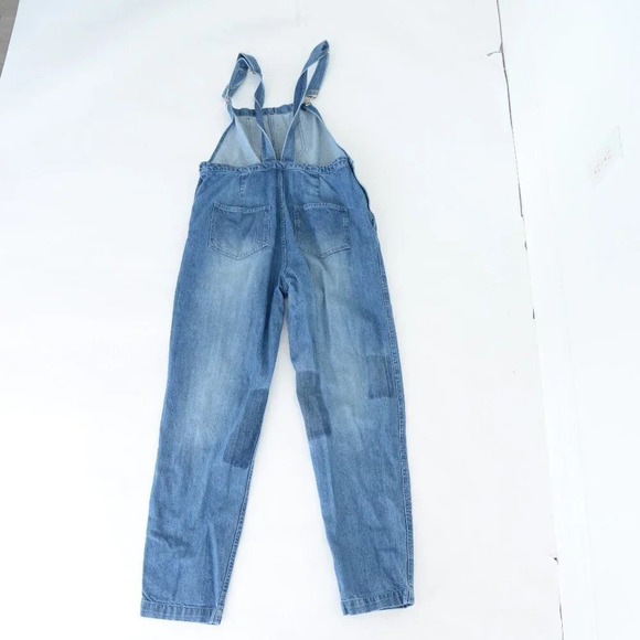 French Connection Blue Shadow Dungarees Denim Overalls Med - Picture 15 of 16